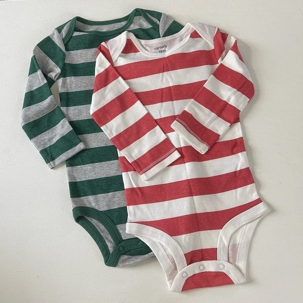 Two Carter’s Long-Sleeved Onesies 18m
